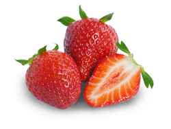 Fraises rouges, fruit en F