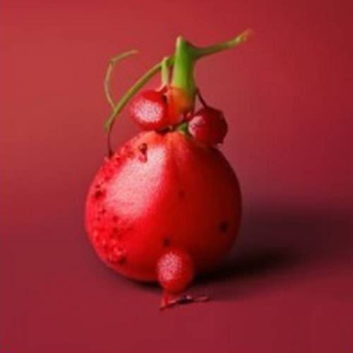 un drole de fruit exotique de couleur rouge