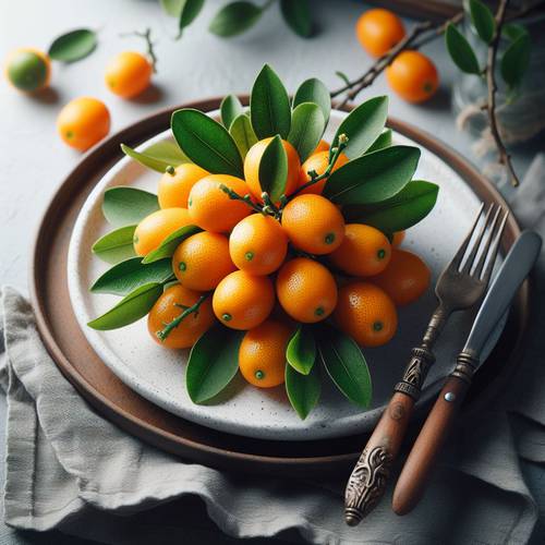 une assiette de fruit kumquat